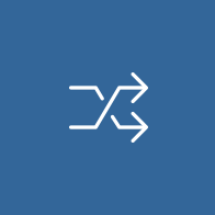 flexible, converging arrows icon